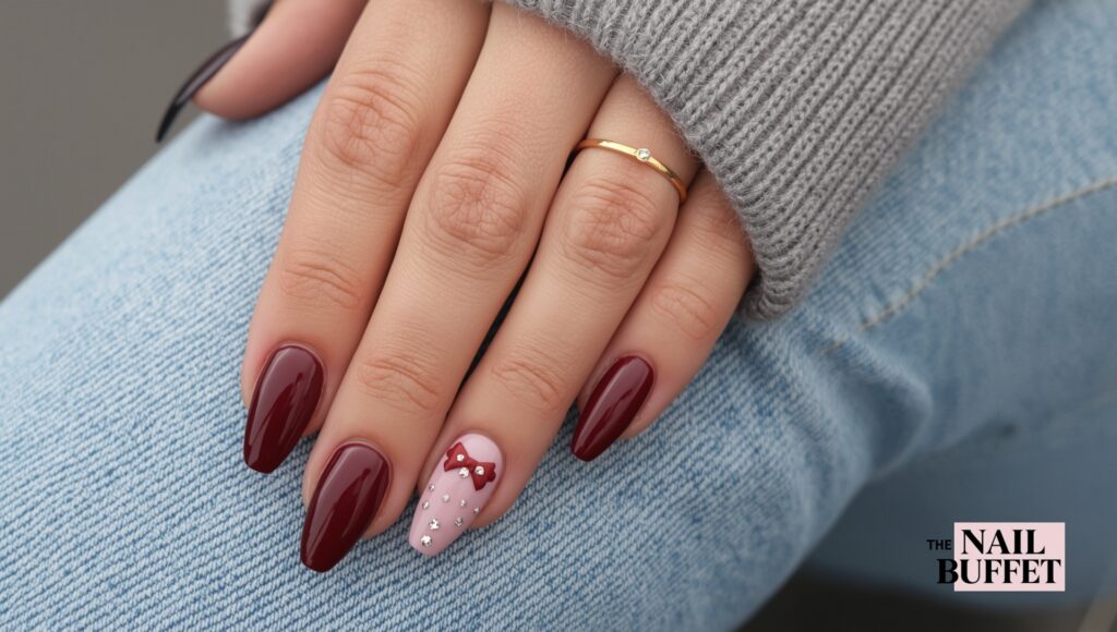 3D Winter Bow Nails
