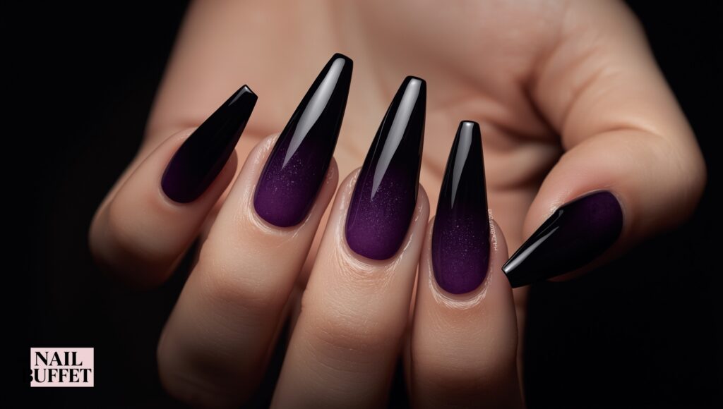 Black Chrome Ombre Nails
