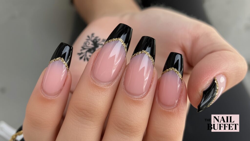 Black and Gold Nails