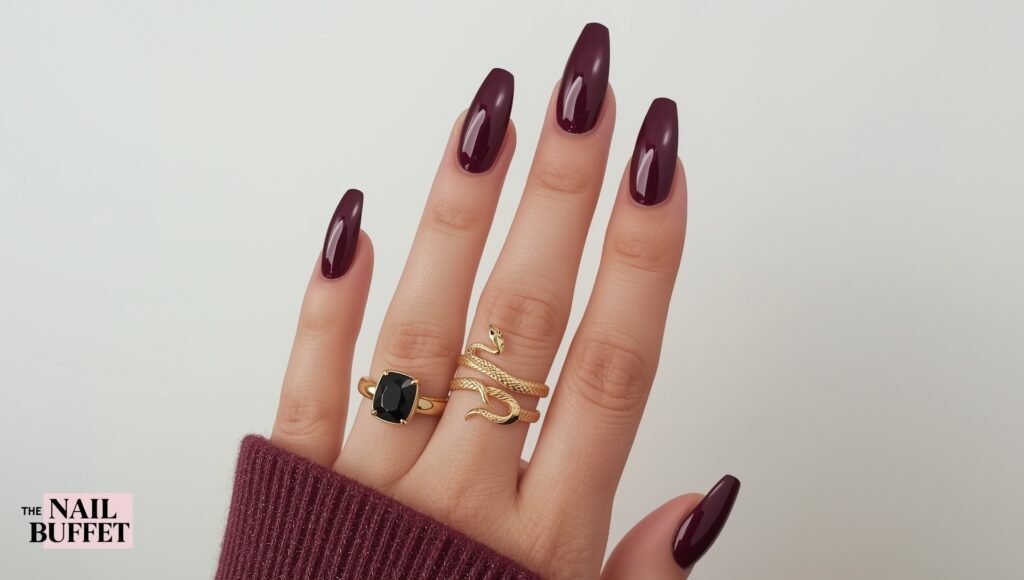 Burgundy Chrome Nails