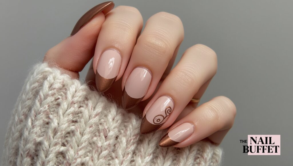 Burgundy Winter Tip Nails