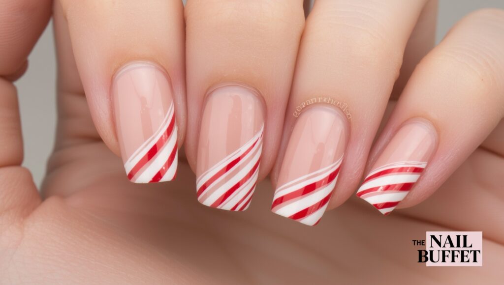 Candy Cane French Nails