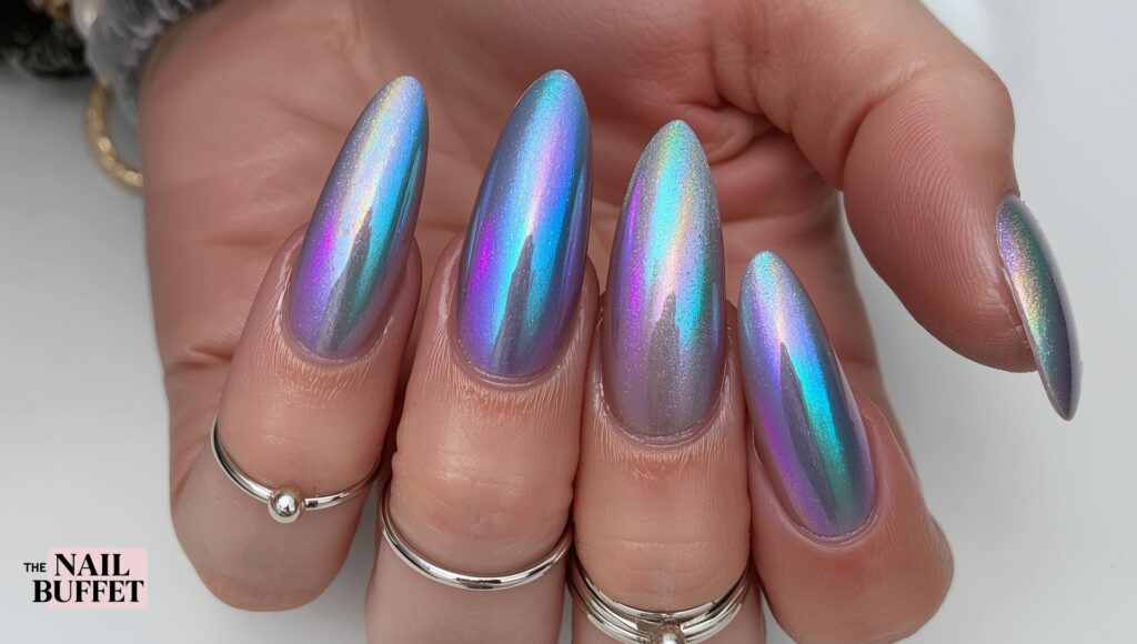 Cat Eye Oil Slick Nails