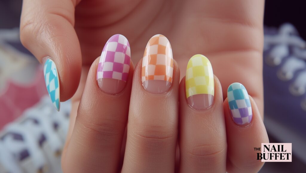 Checker Print Nails