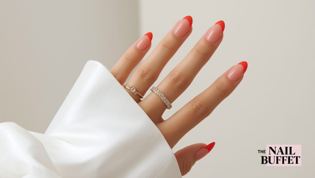 Cherry Red Tip Nails