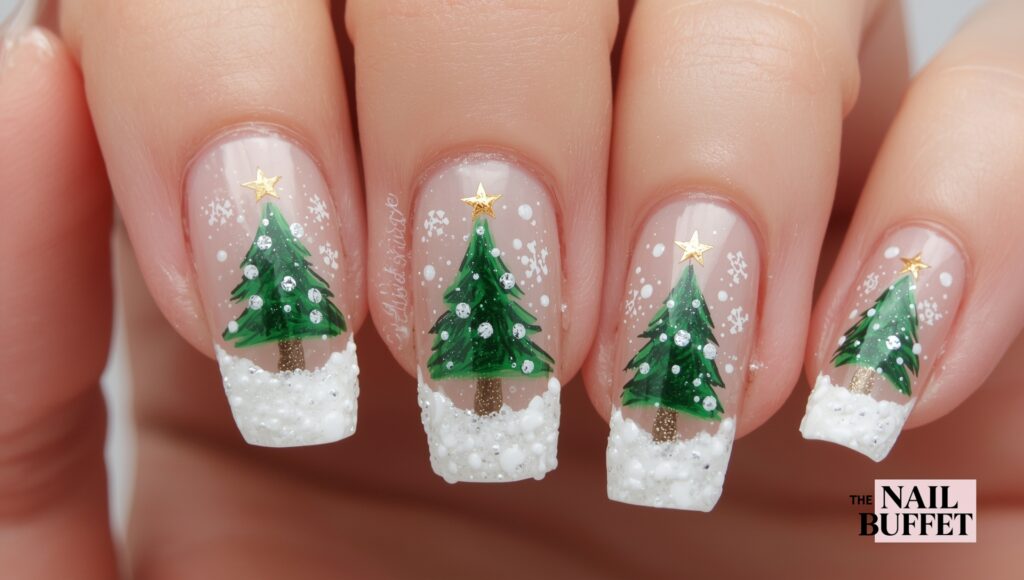 Christmas Tree Art Nails