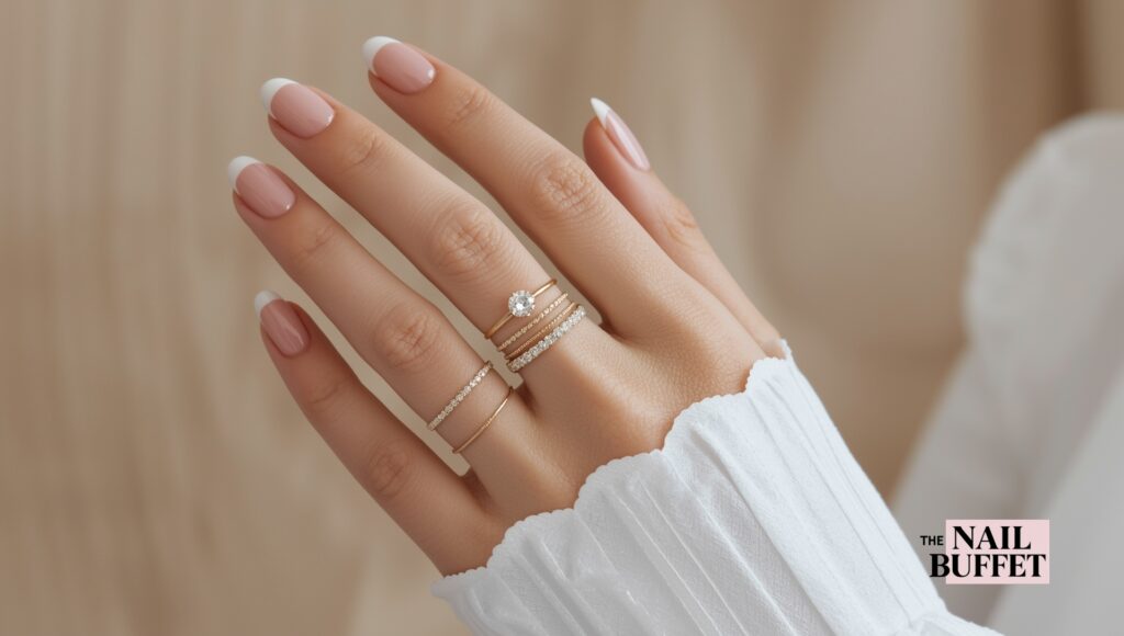 Chrome French Tip Nails