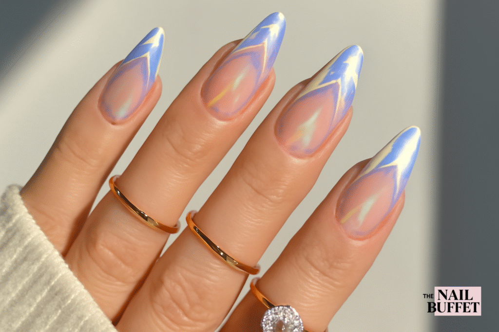 Chrome French manicure Nails