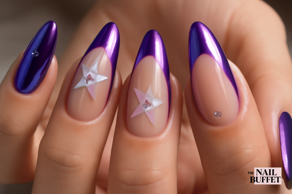 Chrome Purple Mani Nails