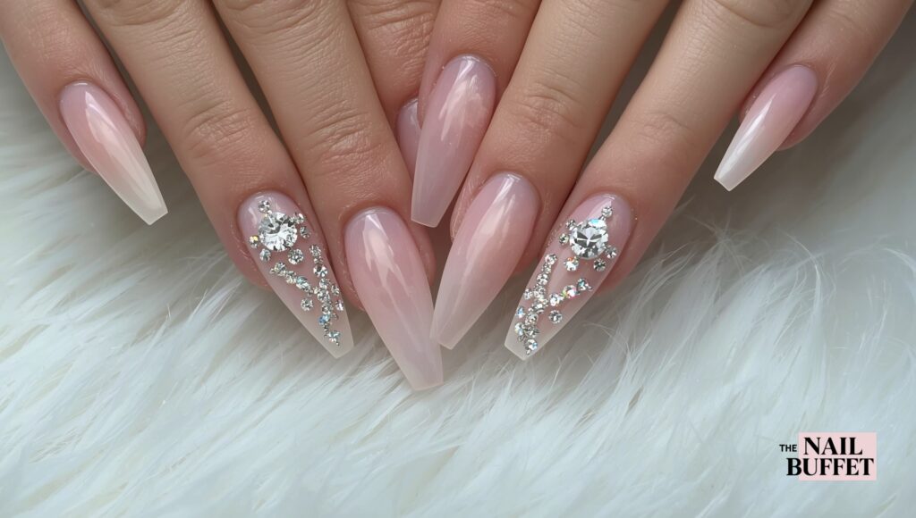 Chrome & Rhinestone Nails