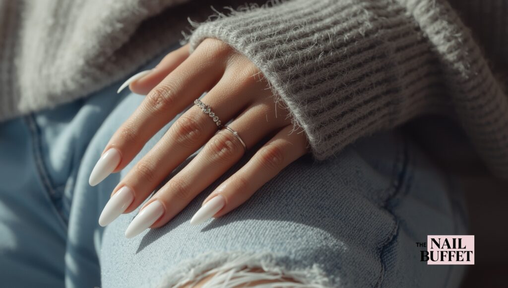 French Tip with Chrome Accent Nails