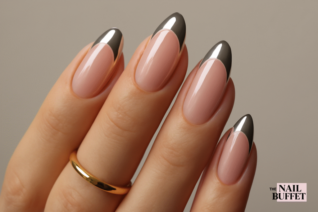 Futuristic Looking Chrome Nails
