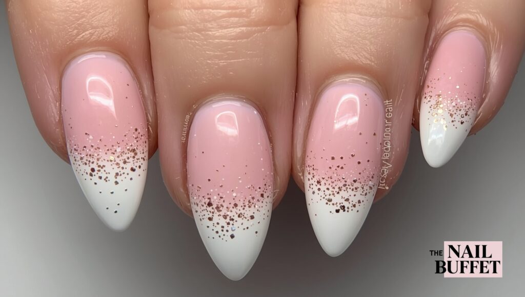 Glitter French Tip Nails