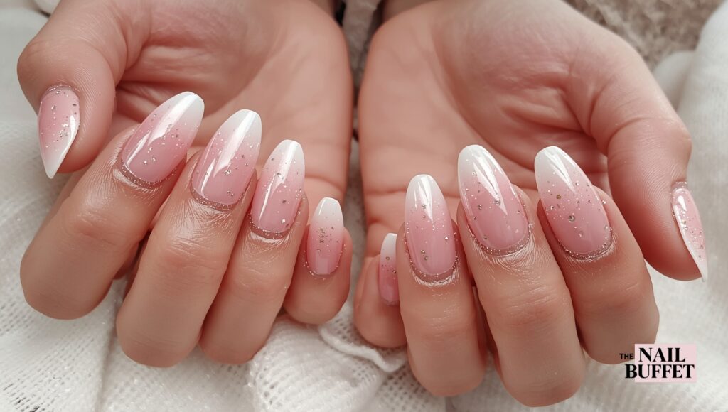 Gradient White French Tip Nails