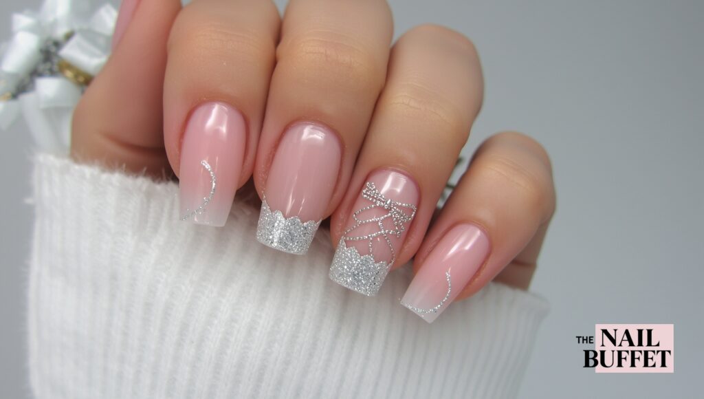 Holiday French Manicure Nails
