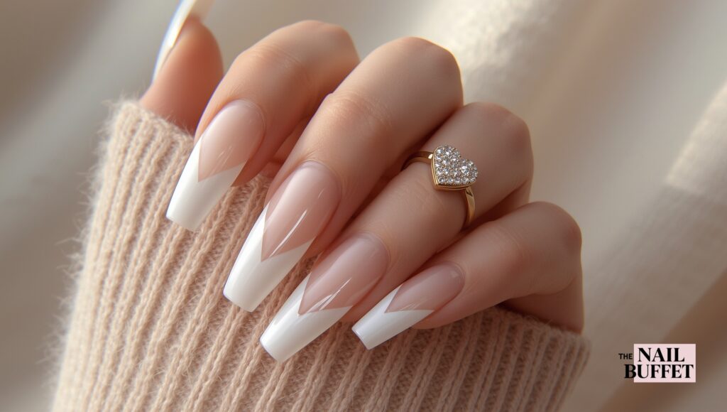 Long White French Tip Nails