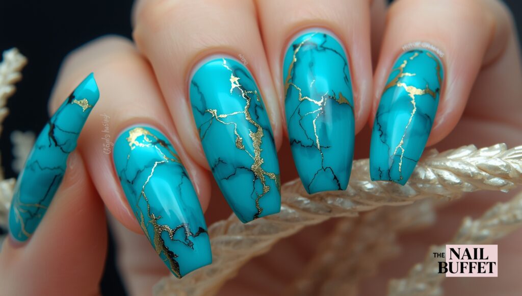 Marble Effect Tip Nails