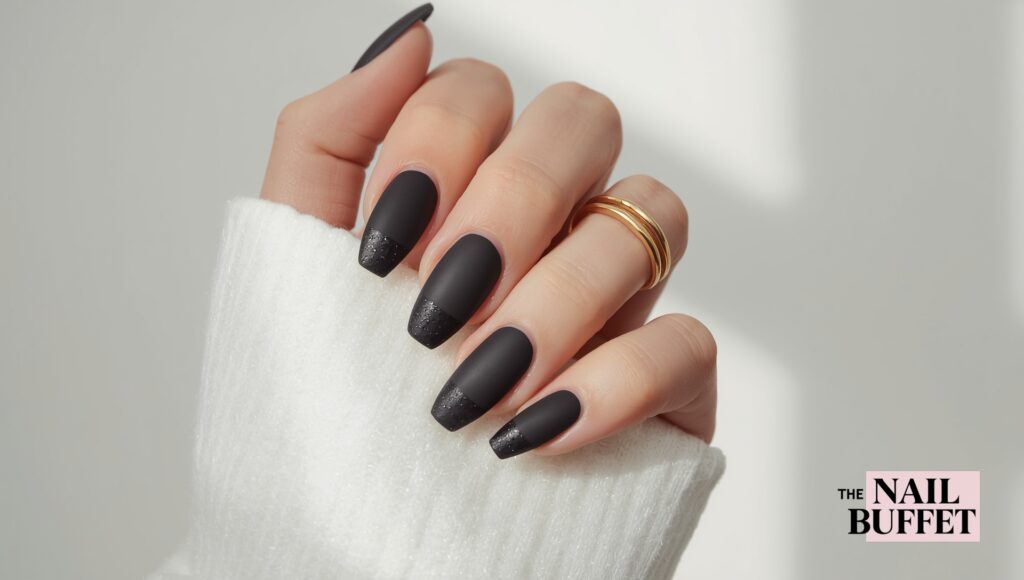 Matte and Glossy Mix Nails