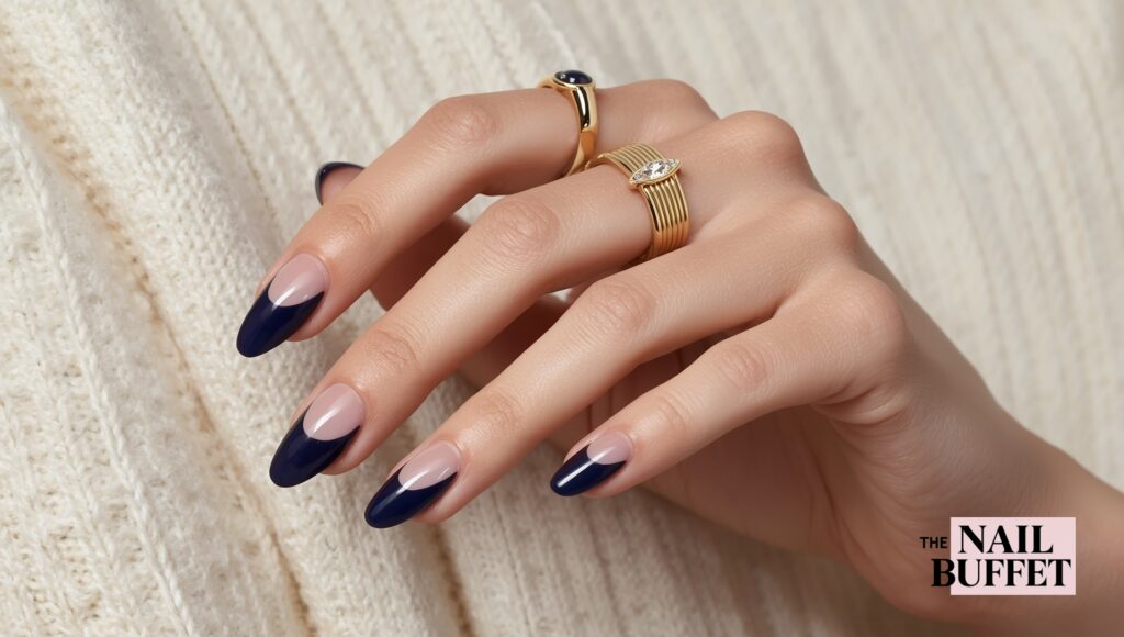 Navy French Tip Nails