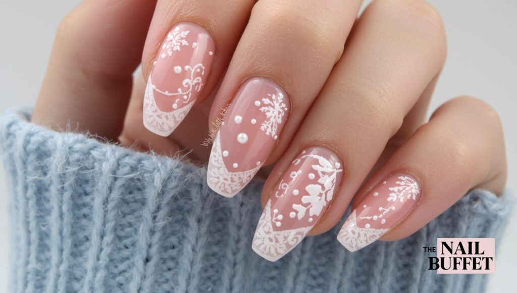 Pearl Accent Nails
