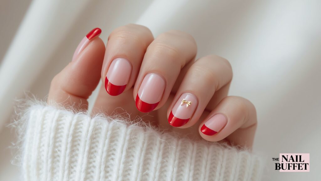 Pink and Red Chrome Mani Nails