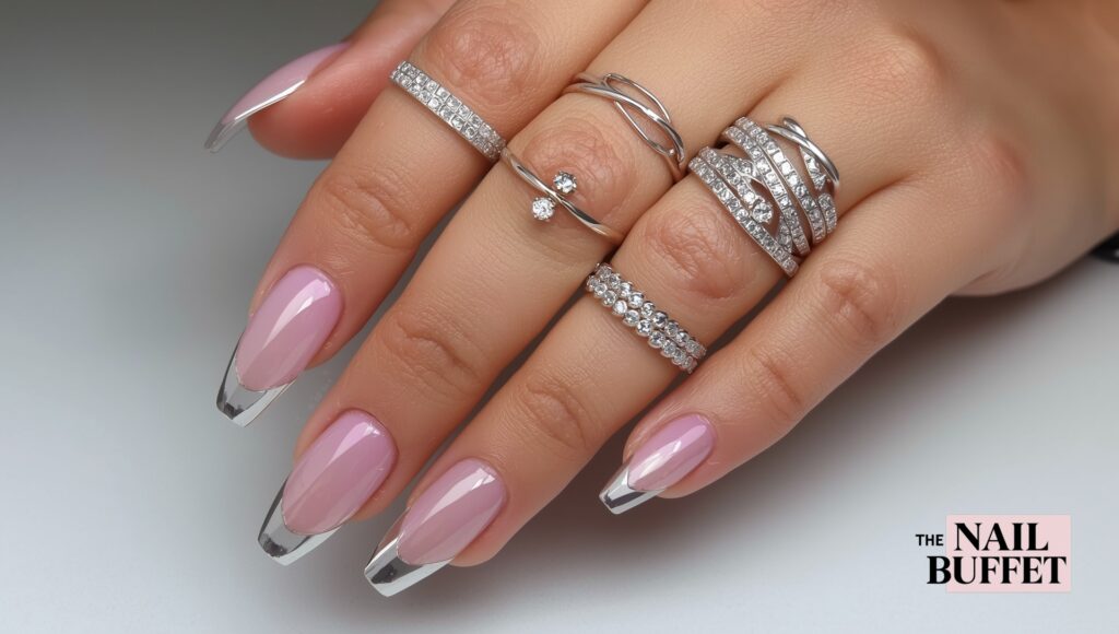 Sleek Silver Finish Nails