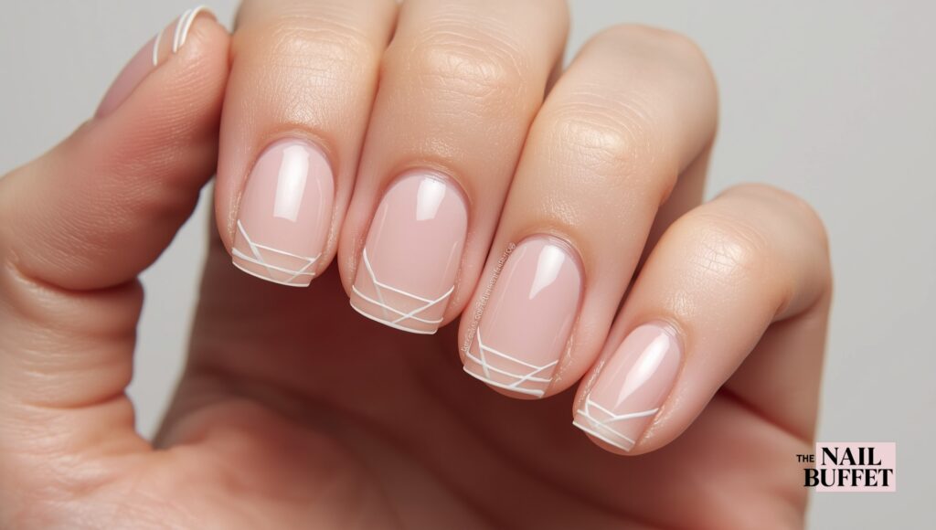 Slim White Tip Nail designs