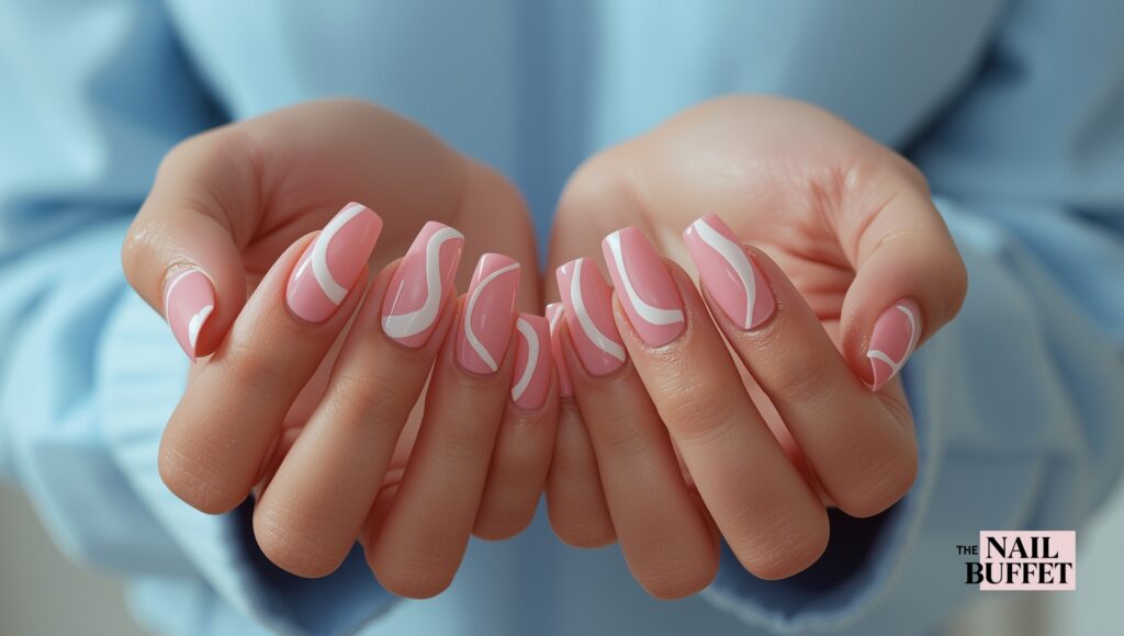 Swirly French Tip Nails