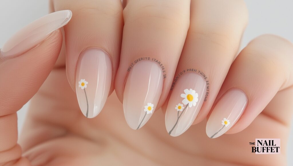 White French with Flower Nails