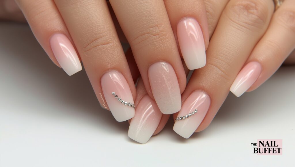 White & Pink Nails