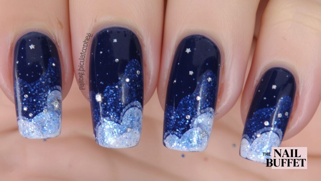 Winter Night Sky Nails