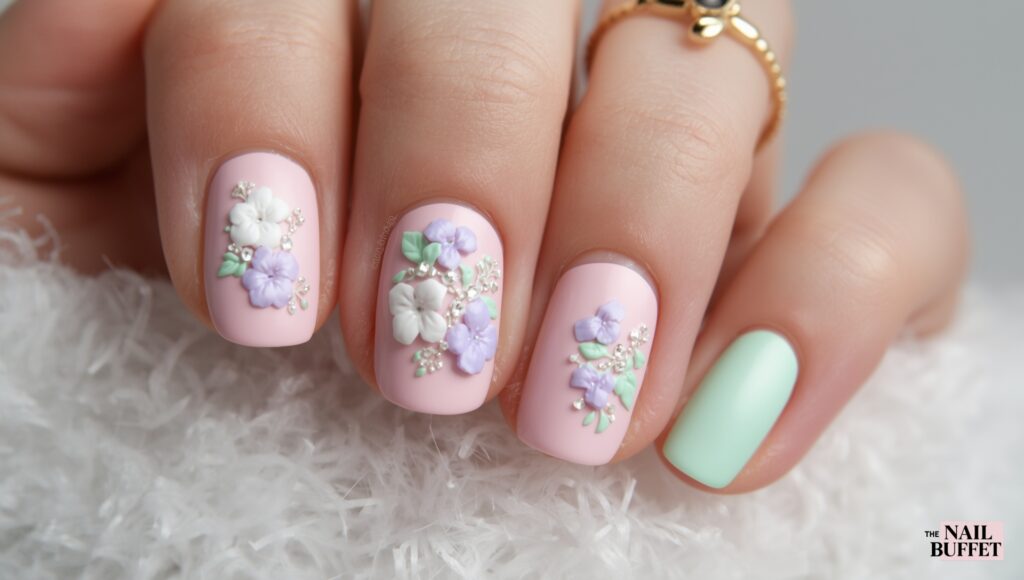 3D Raised Design Fall Nail Art