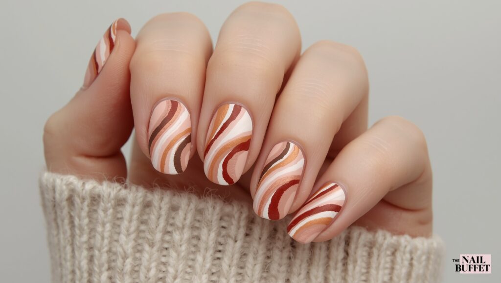 Abstract Fall Watercolor Nail Art