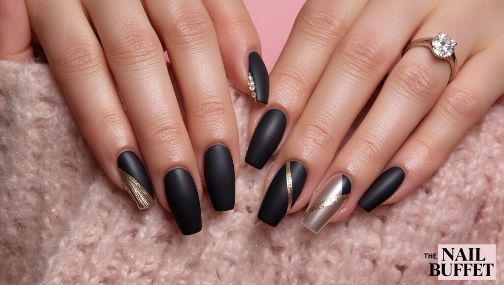 Black and Glitter Splatter