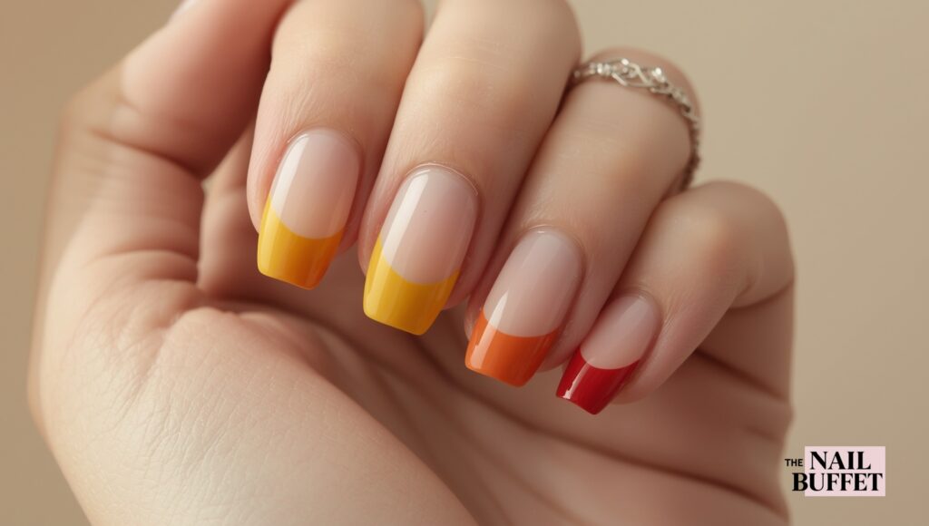 Burnt Orange Gradient French Tips