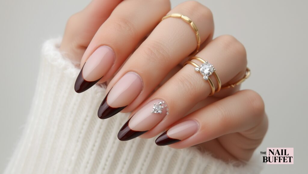 Chocolate Brown Reverse French Style