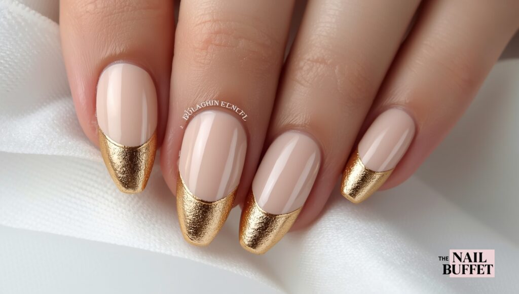 Cream and Gold French Tip Combination