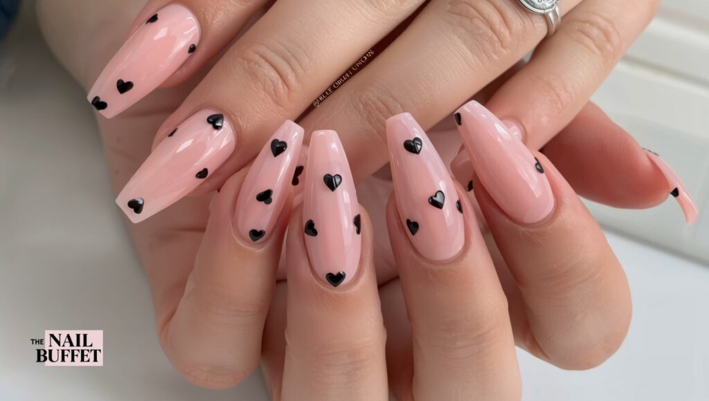 Heart Accents Nails