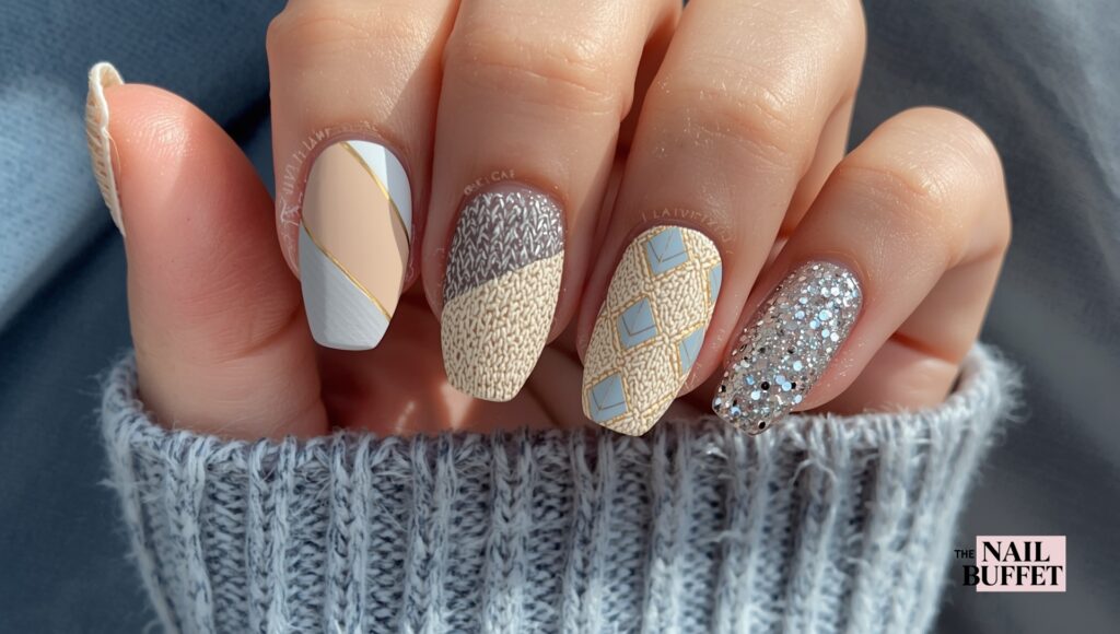 Knit and Argyle Nails