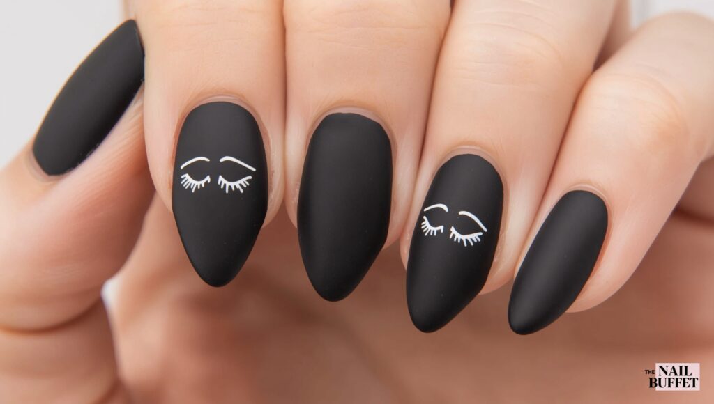 Matte Black Fall Manicure Design