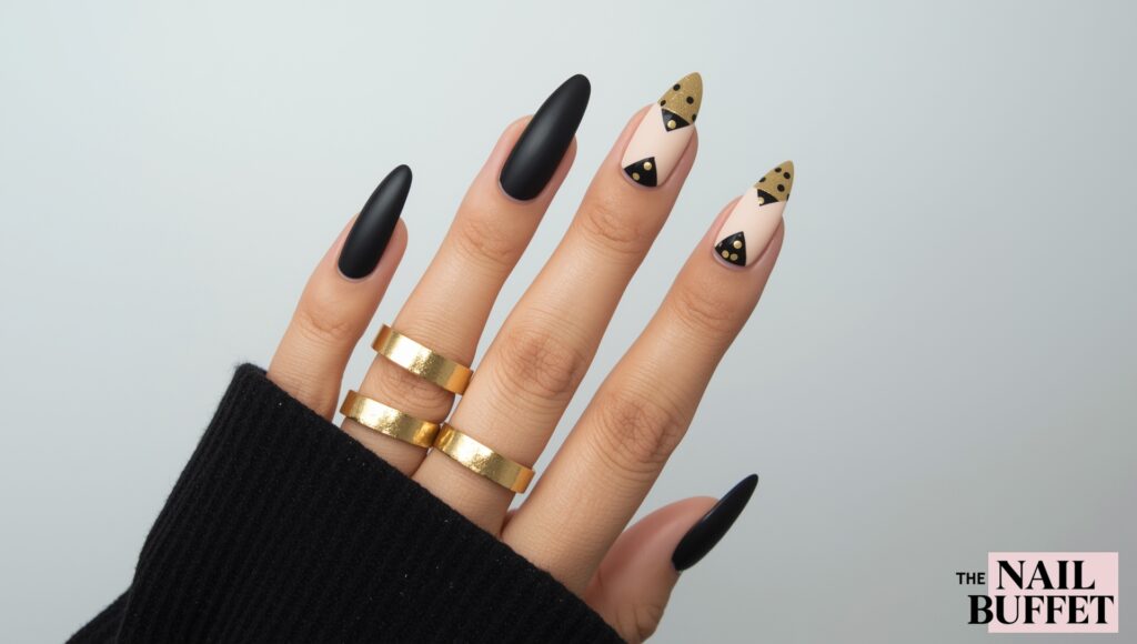 Matte Black with Gleaming Gold
