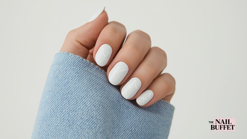Milky White Negative Space Modern Design