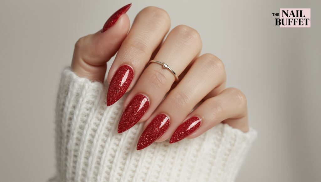 Red Sparkle Nails