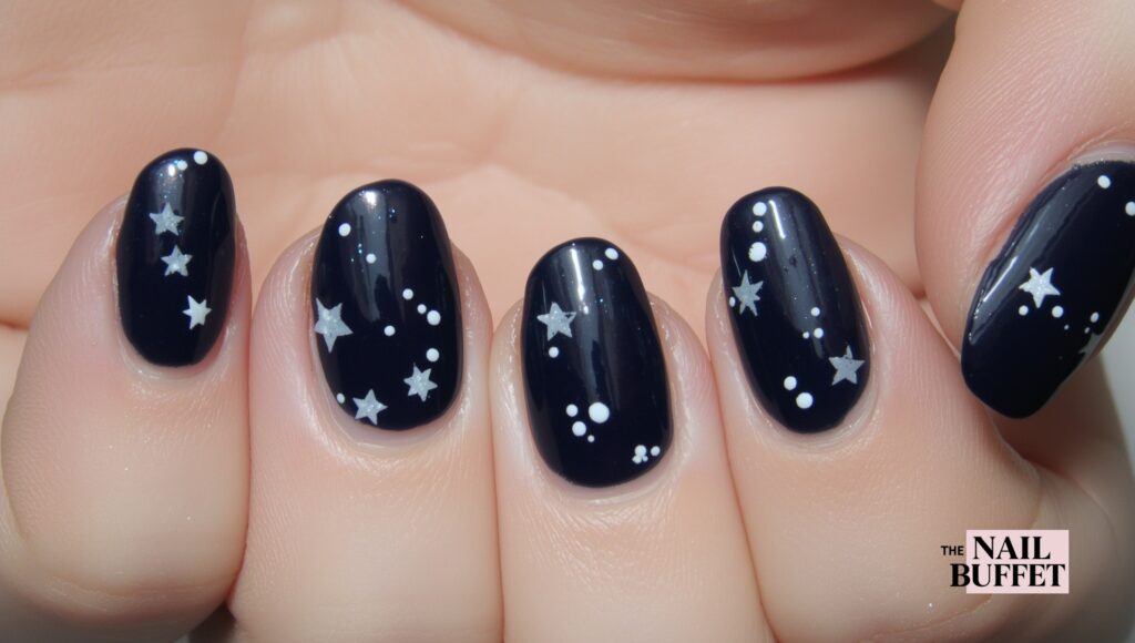 Starry Navy Nails