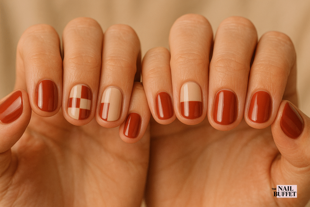 Red Checkerboard Nails