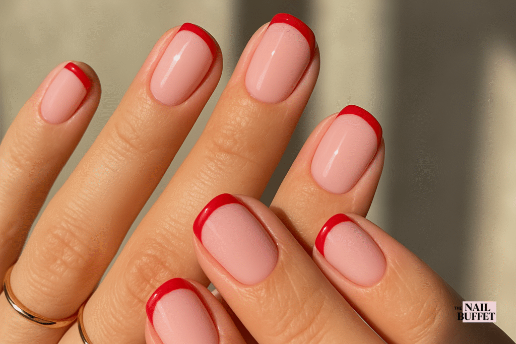 Red French Tip Nails