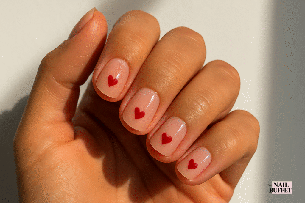 Red Heart Design Nails