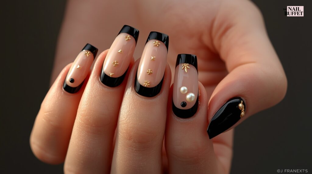 3D Black Nails