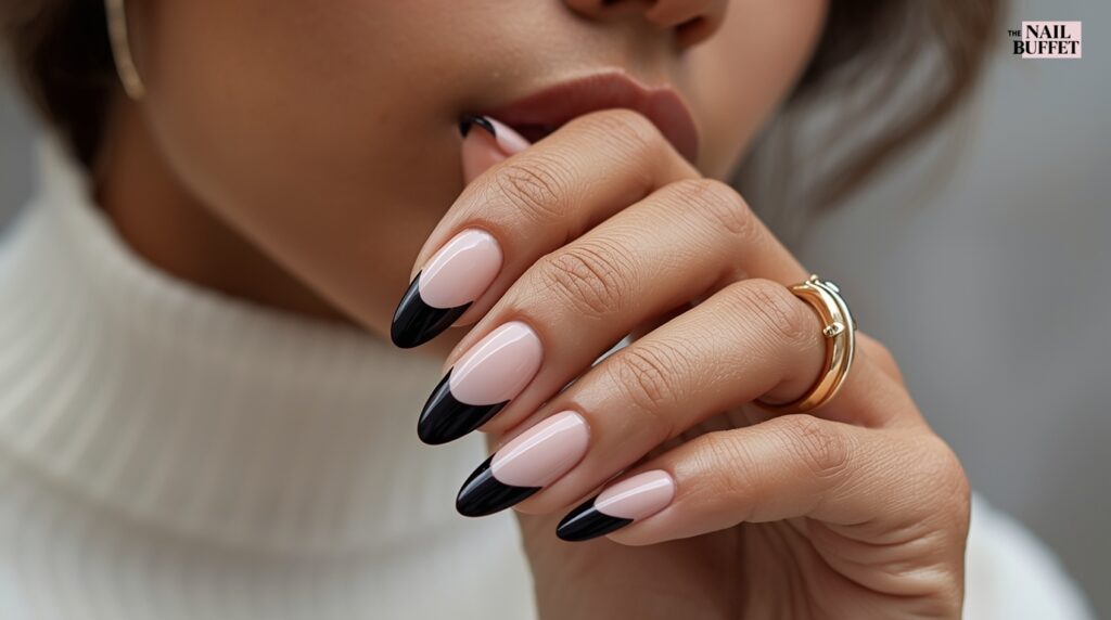 Black French Manicure