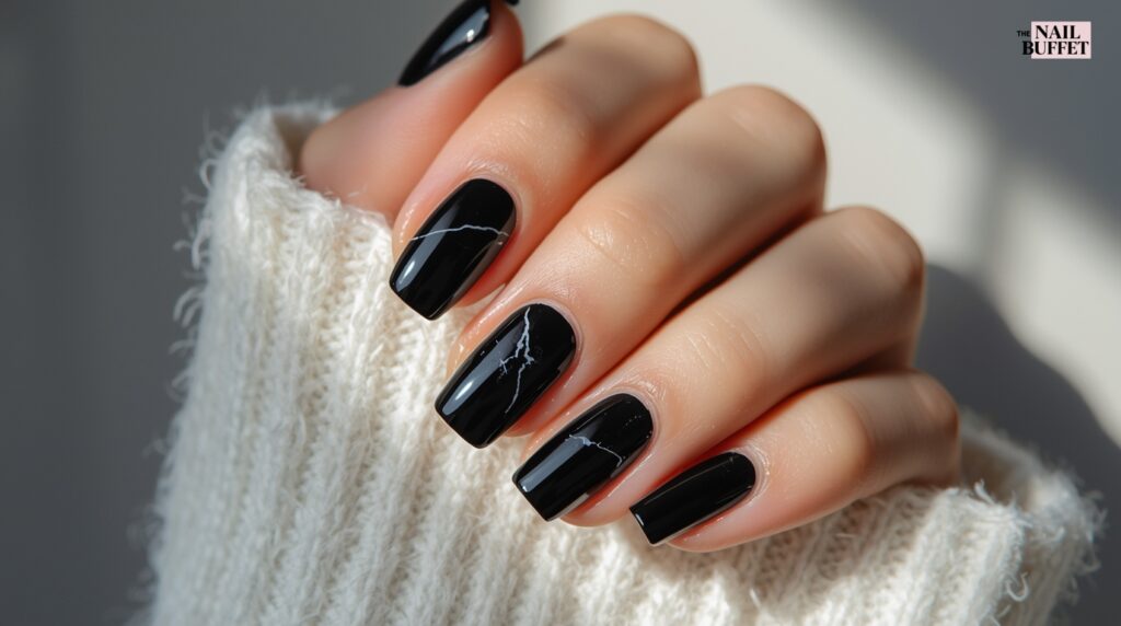 Black Marble Nails